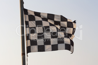 Checkered Flag and blue sky photo