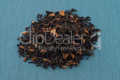 Black dry tea with petals