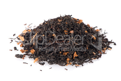 Black dry tea with petals