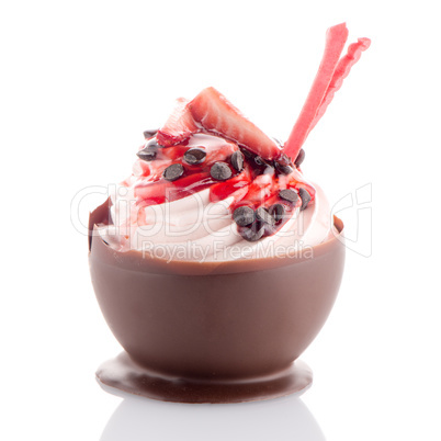 Strawberry and chocolate pastry mousse