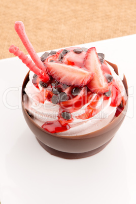 Strawberry and chocolate pastry mousse