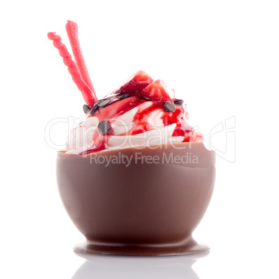 Strawberry and chocolate pastry mousse