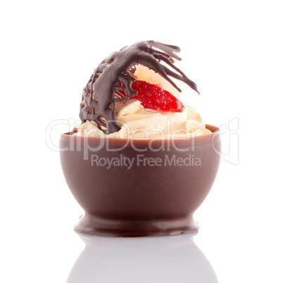 Strawberry and chocolate pastry mousse