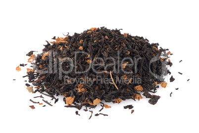 Black dry tea with petals