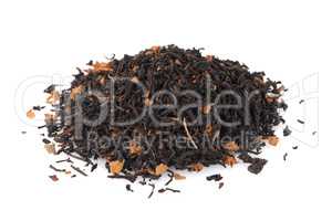 Black dry tea with petals