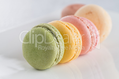 Macarons on a white plate