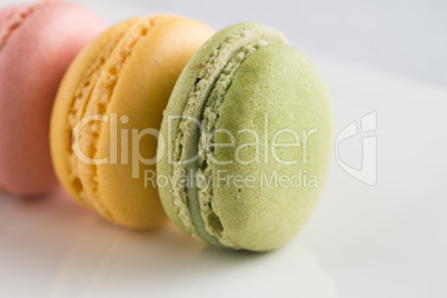 Macarons on a white plate