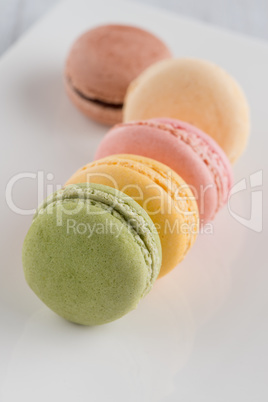 Macarons on a white plate