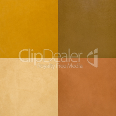 Set of brown leather samples