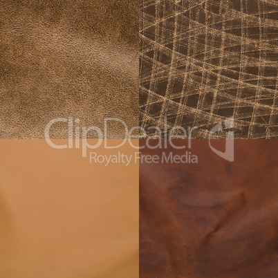 Set of brown leather samples