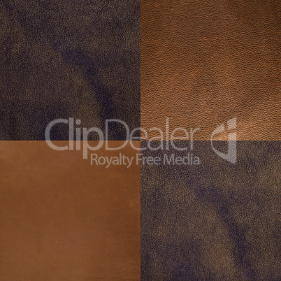 Set of brown leather samples