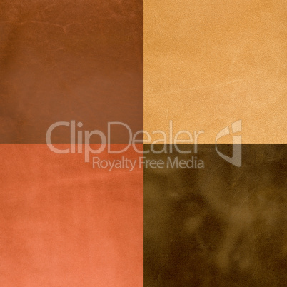 Set of brown leather samples