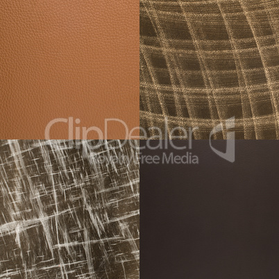 Set of brown leather samples