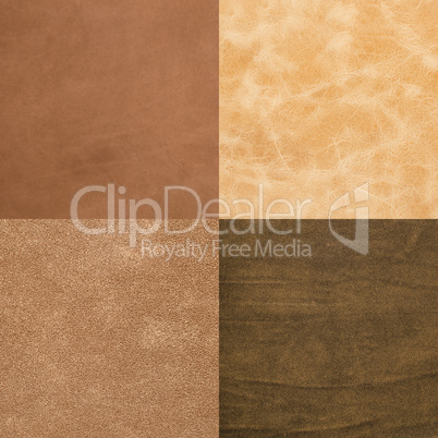 Set of brown leather samples