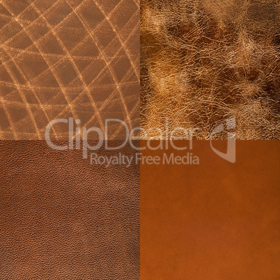 Set of brown leather samples