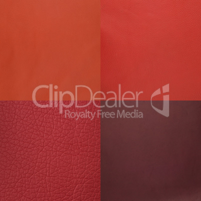 Set of red leather samples