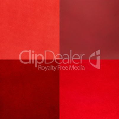 Set of red leather samples