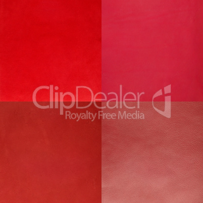 Set of red leather samples