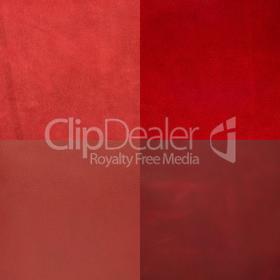 Set of red leather samples