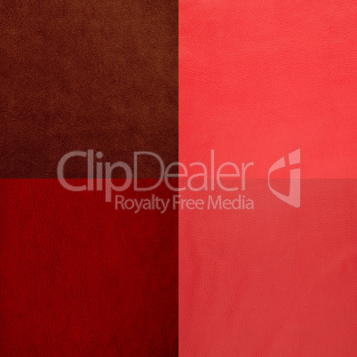 Set of red leather samples