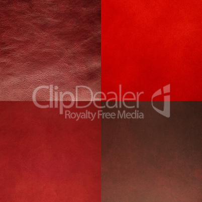 Set of red leather samples