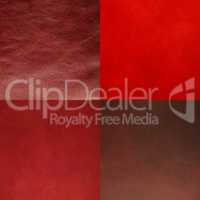Set of red leather samples