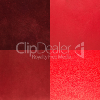 Set of red leather samples