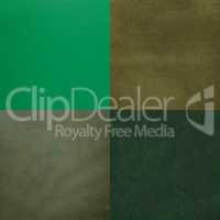 Set of green leather samples