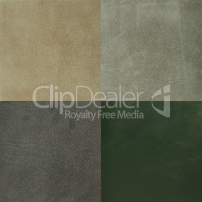 Set of green leather samples