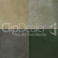 Set of green leather samples