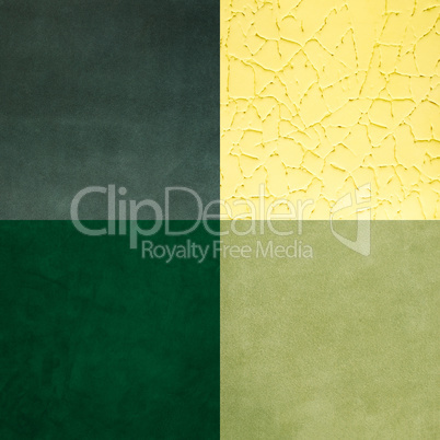 Set of green leather samples