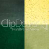 Set of green leather samples