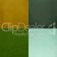 Set of green leather samples