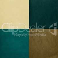 Set of green leather samples