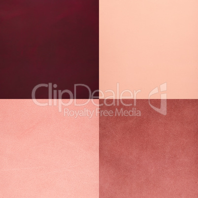 Set of pink leather samples