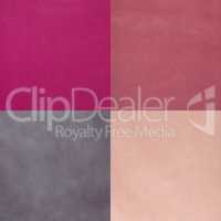 Set of pink leather samples