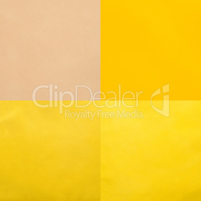 Set of yellow leather samples