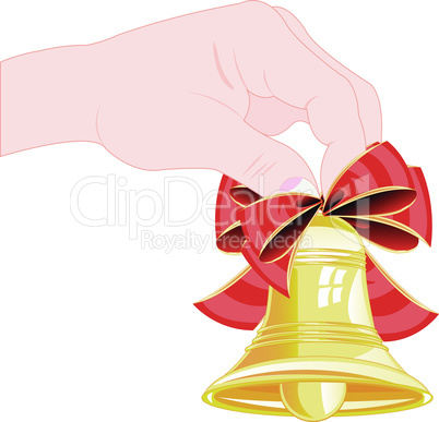 golden bell in hand.eps