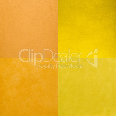 Set of yellow leather samples