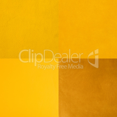 Set of yellow leather samples