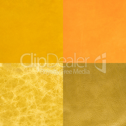 Set of yellow leather samples