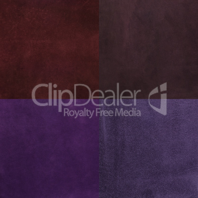 Set of purple leather samples