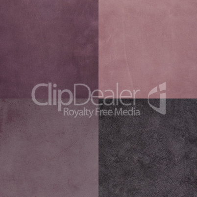 Set of purple leather samples