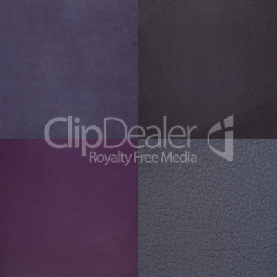 Set of purple leather samples