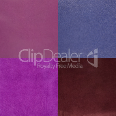 Set of purple leather samples