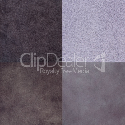 Set of purple leather samples