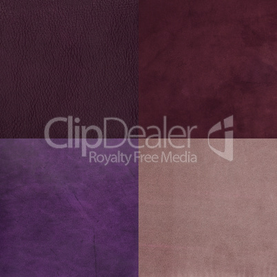 Set of purple leather samples