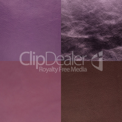 Set of purple leather samples