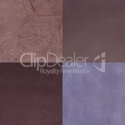 Set of purple leather samples