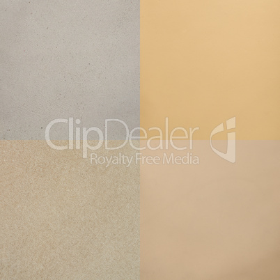 Set of beige leather samples